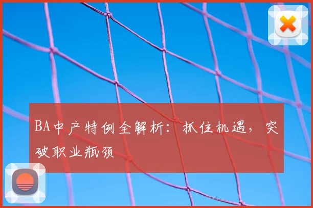 BA中产特例全解析：抓住机遇，突破职业瓶颈